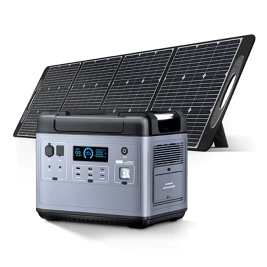 gray solar generator on a white background